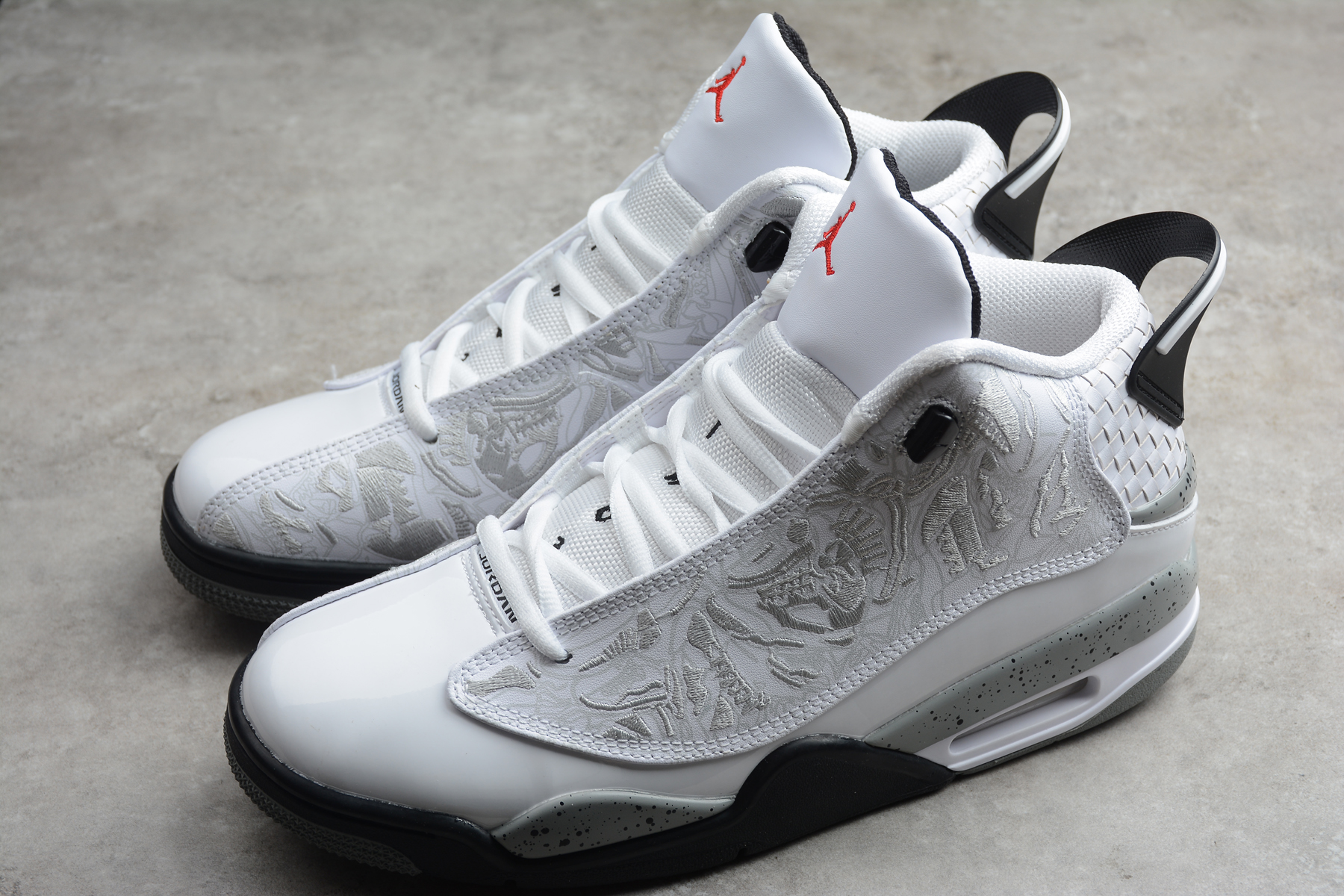 Air Jordan DUB Zero White Black Grey Shoes - Click Image to Close